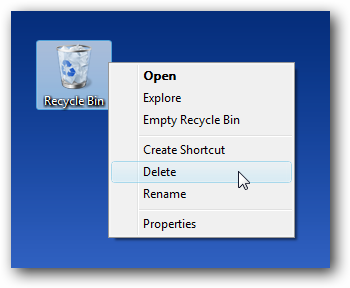 Hide desktop recycle bin
